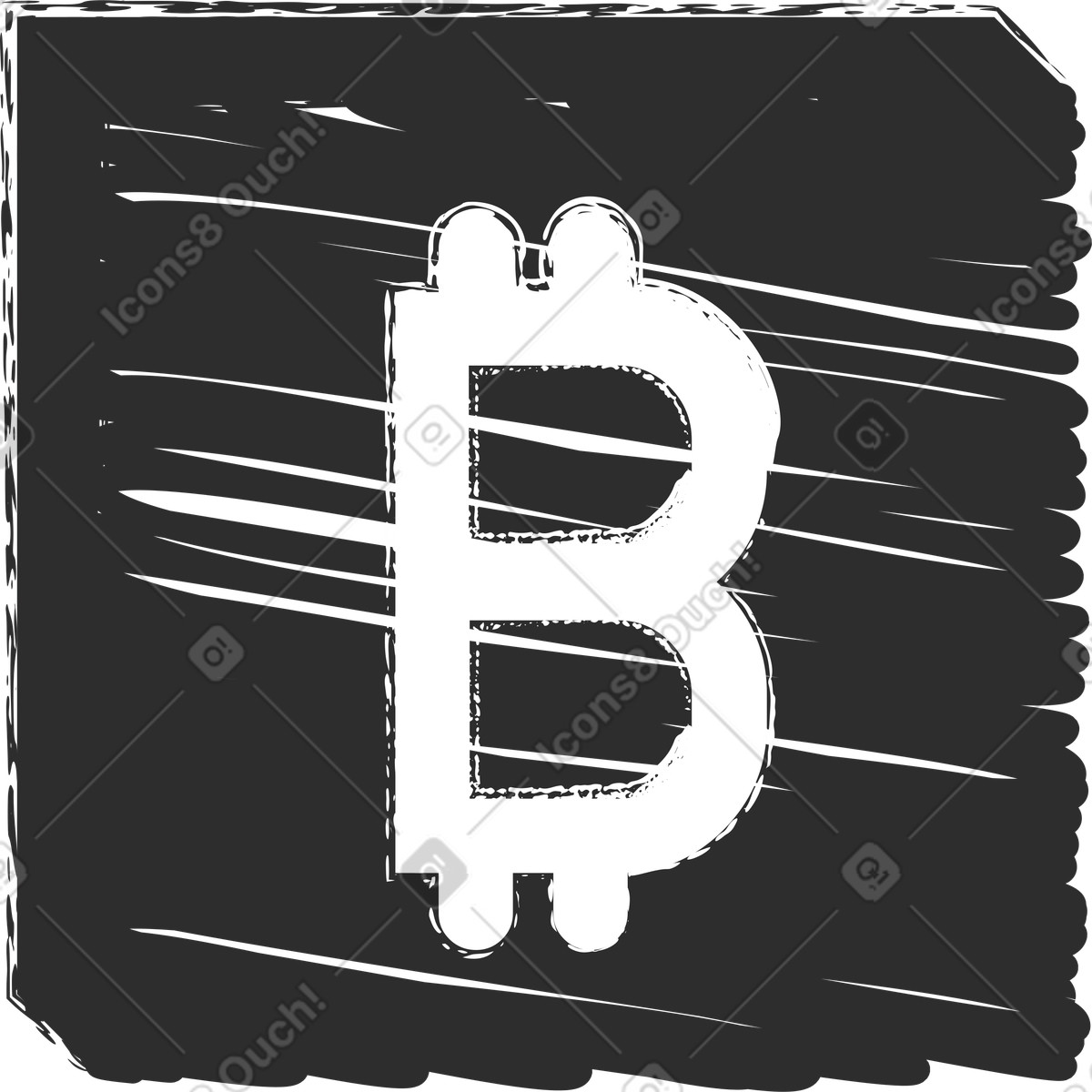 Bitcoin-block-Illustration im Graphite-Stil als Download in PNG, SVG