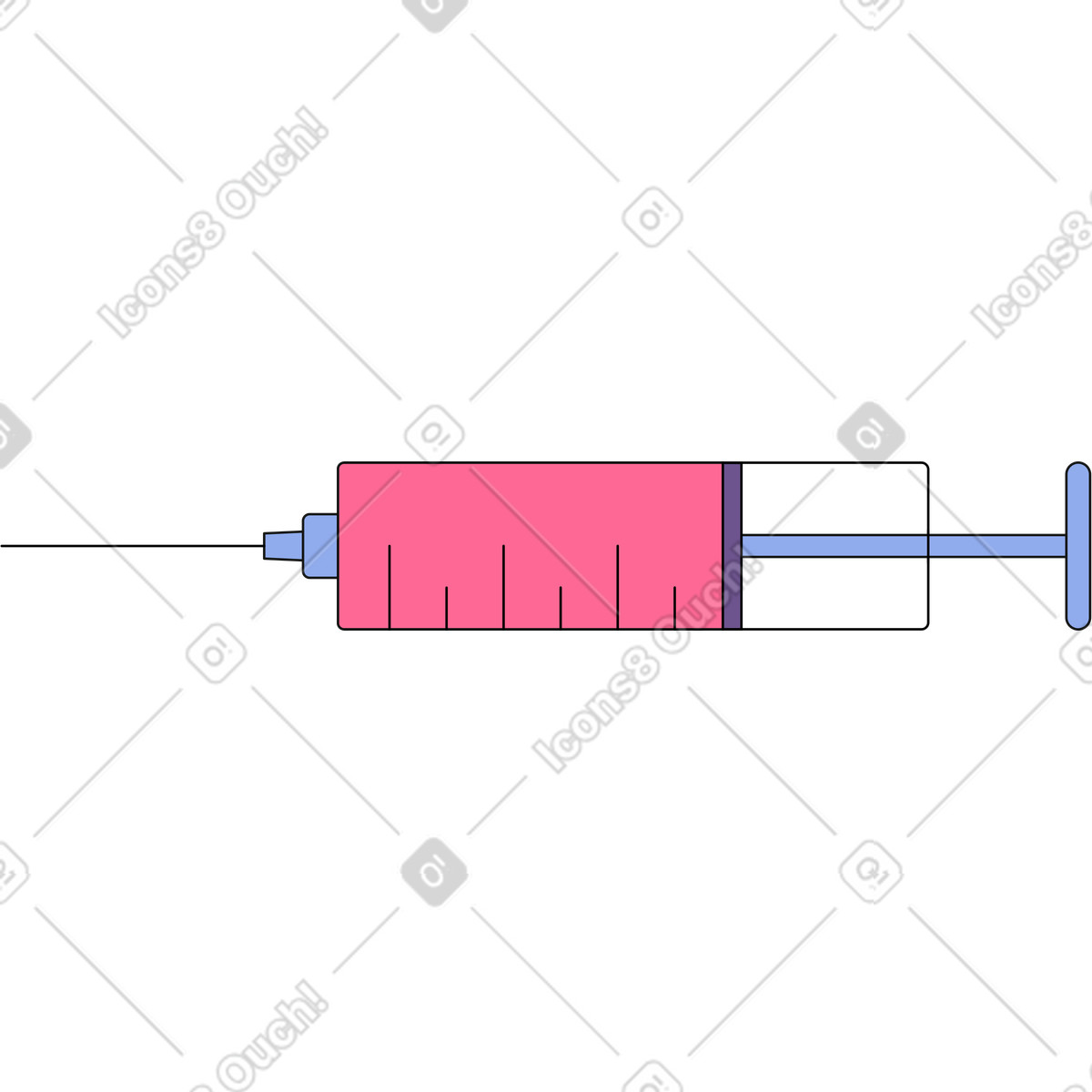 Medical syringe illustration in Bloom style download in PNG, SVG