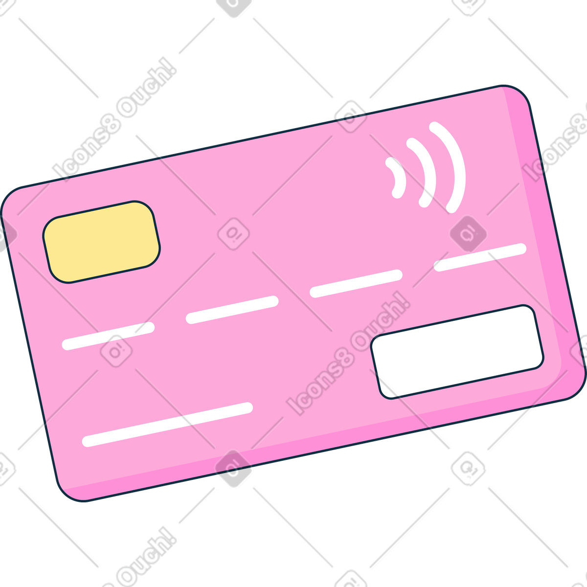 Pink bank card illustration in PNG, SVG