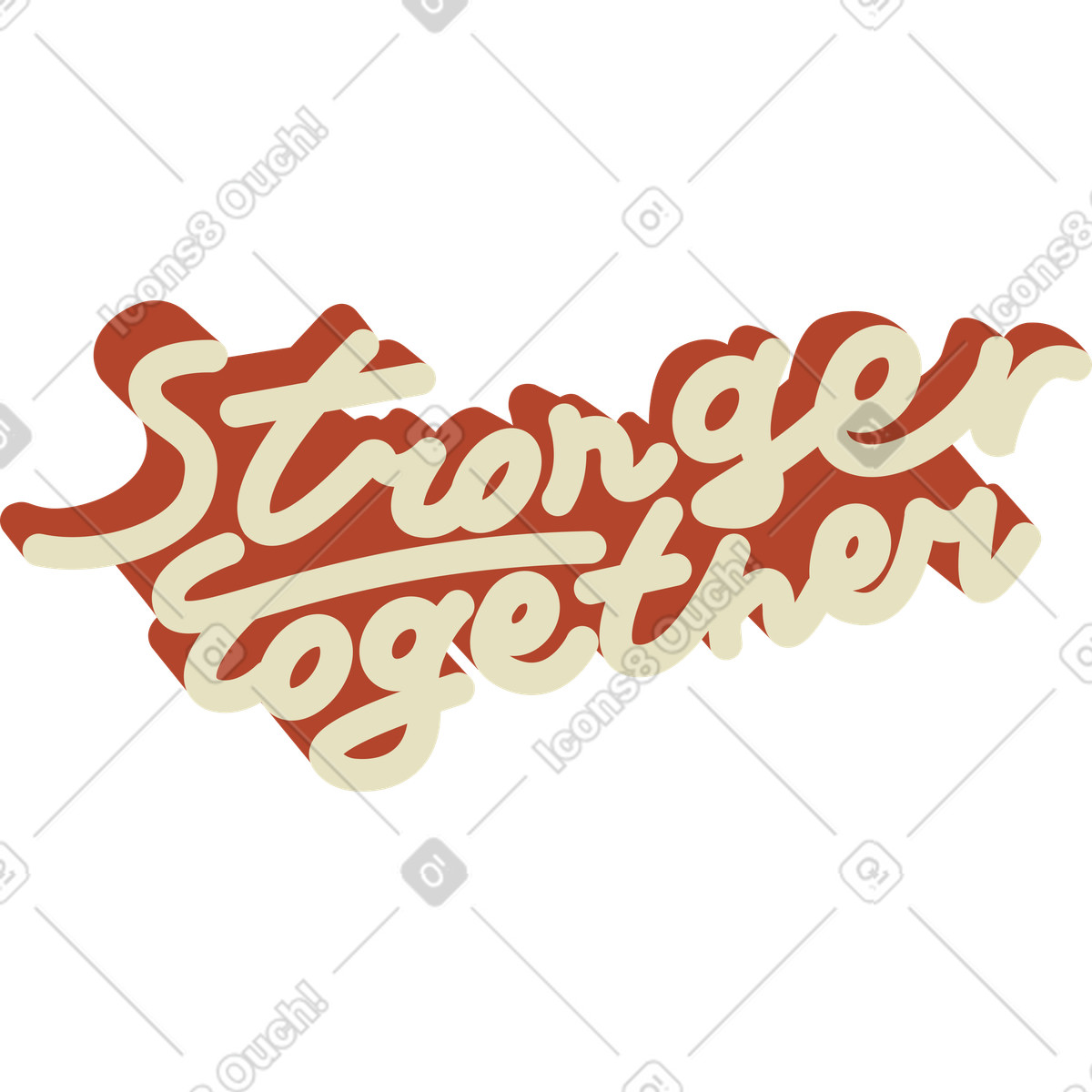 Arabica 스타일의 Lettering stronger together 일러스트레이션 PNG, SVG 다운로드