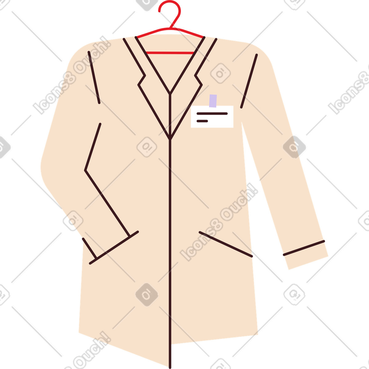 Medizinisches kittel-Illustration im Folks-Stil als Download in PNG, SVG
