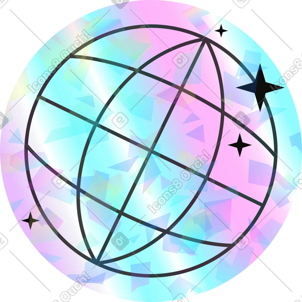 Иллюстрация Интернет в стиле Holostickers — скачать в форматах PNG, SVG