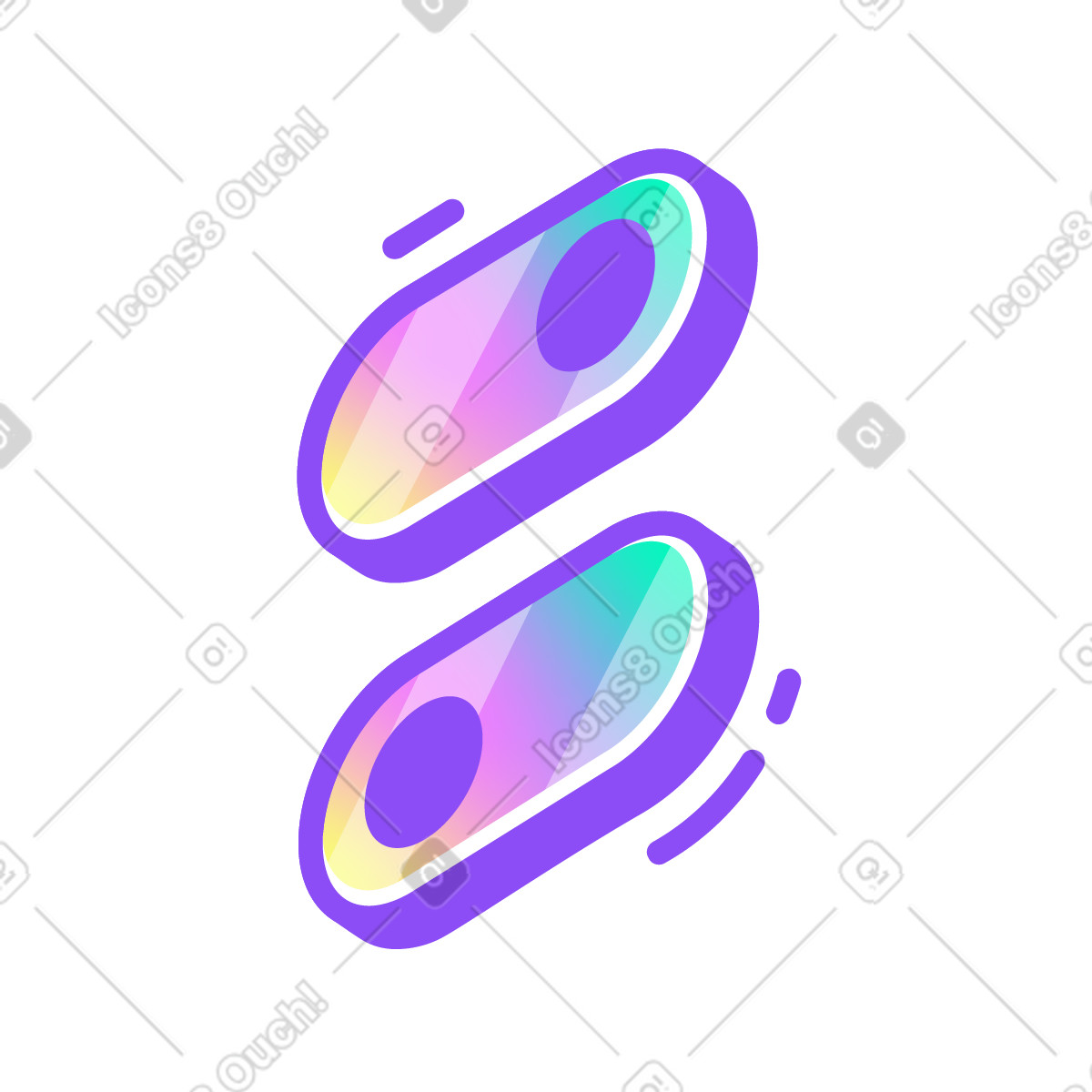 Buttons switches illustration in Holographic style download in PNG, SVG