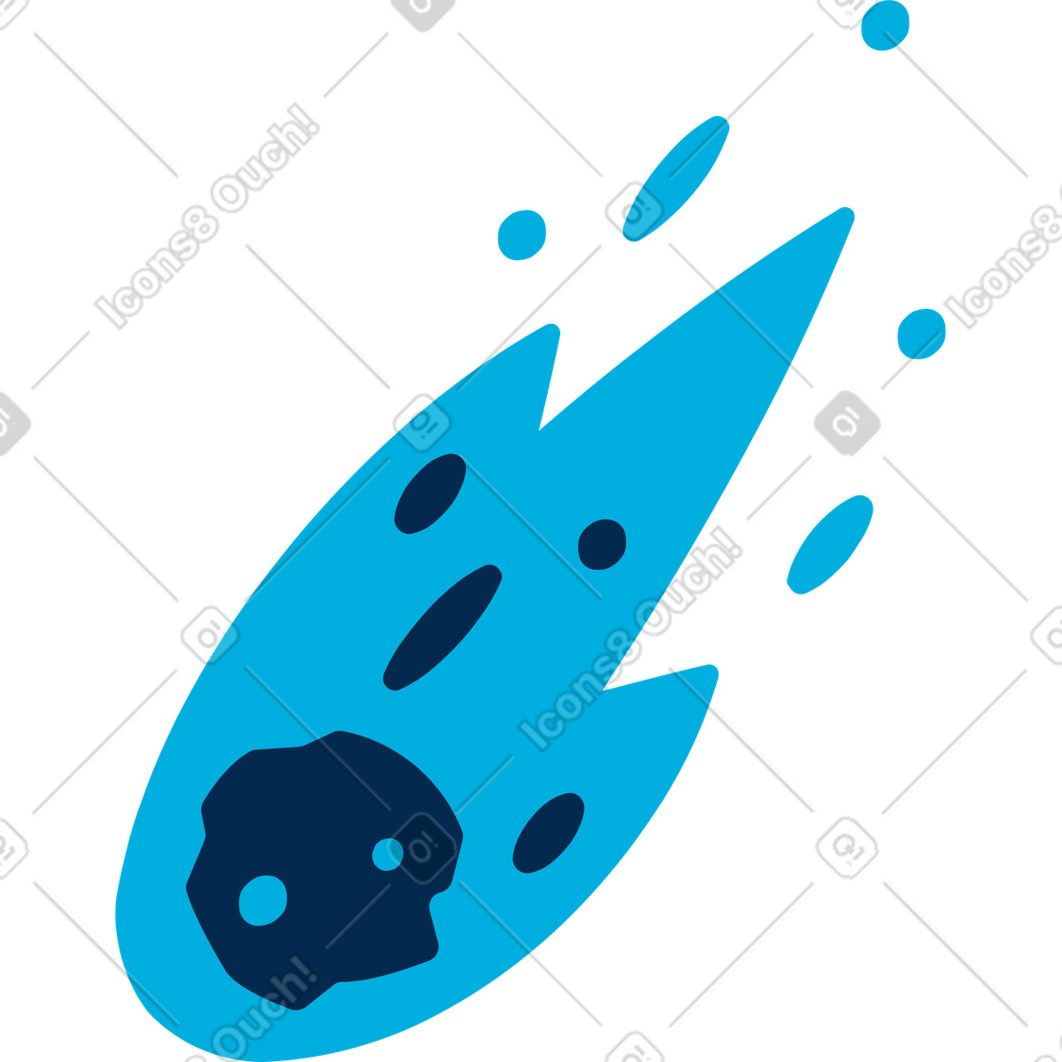Ilustración Cometa en estilo Flame a descargar en PNG y SVG