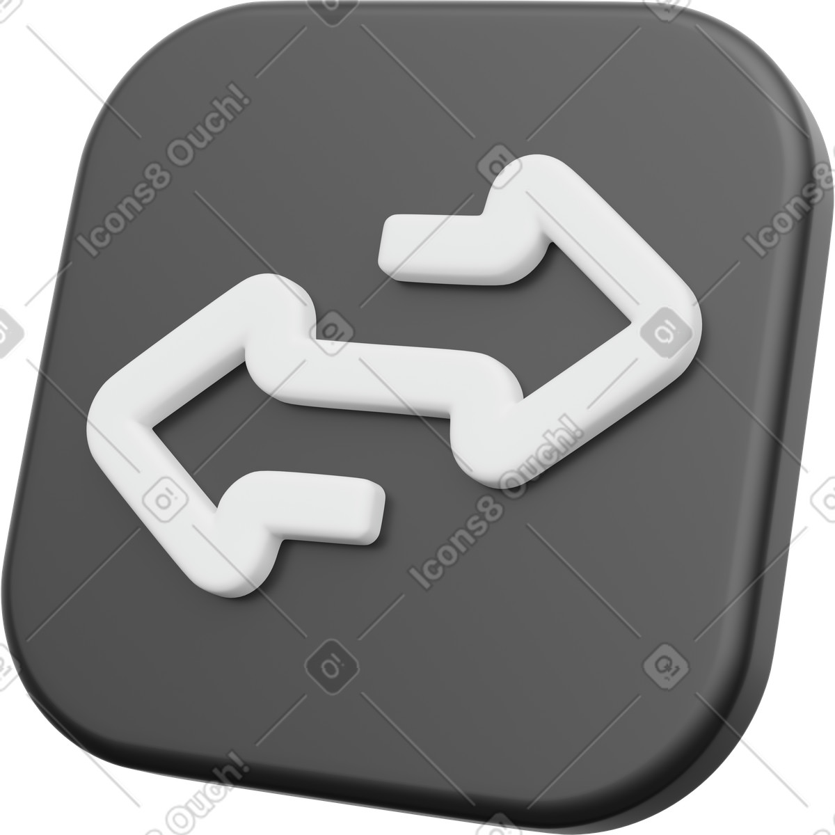 Black exchange arrows, swap symbol and direction marker illustration in 3D Playful style download in PNG, SVG