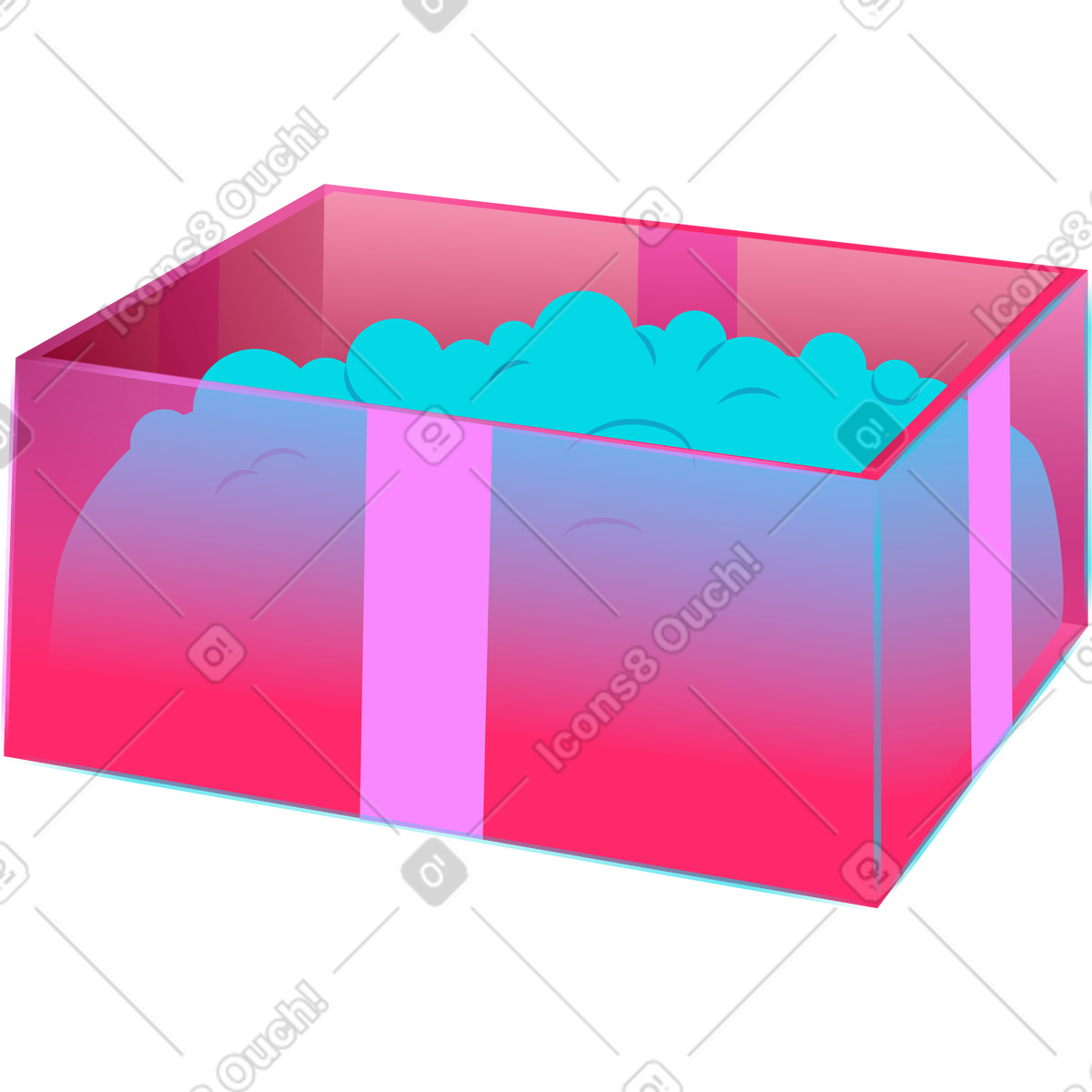 Confetti box illustration in Neon style download in PNG, SVG