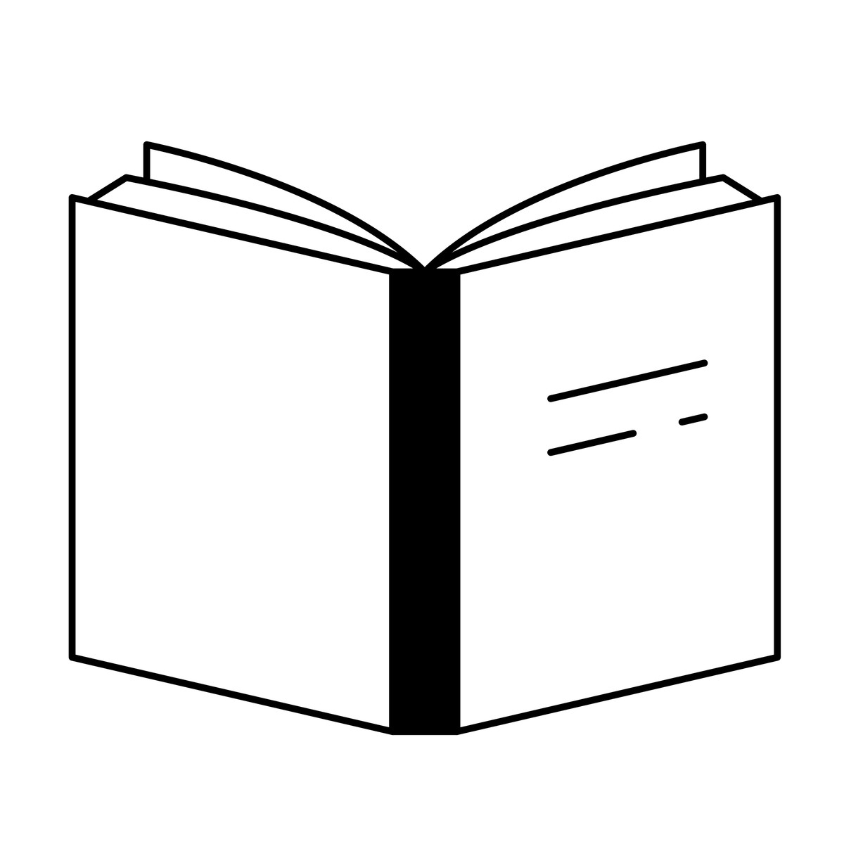 Education book icon showing open cover and turning paper sheets illustrazione in stile Notion Line Art scarica in PNG, SVG