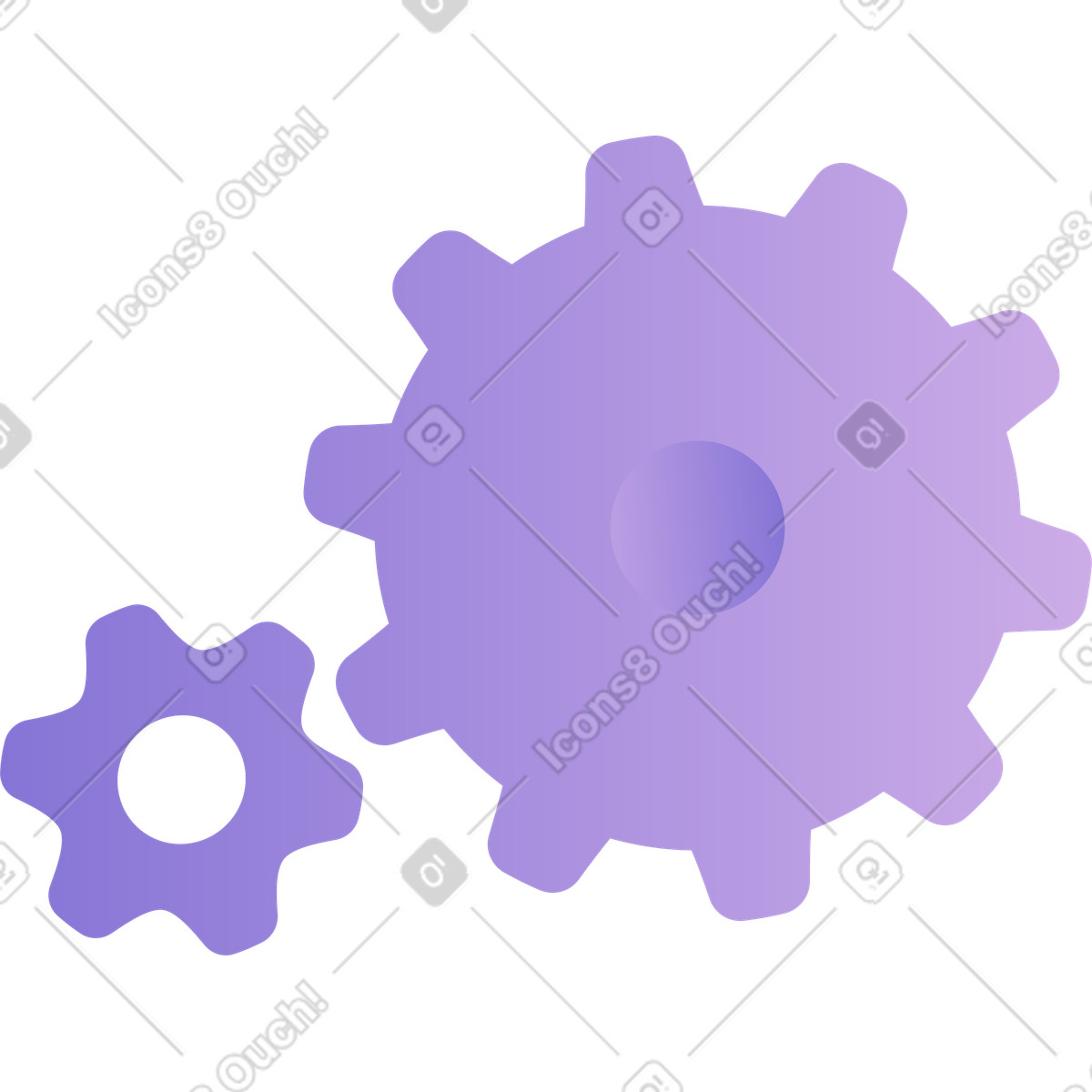 Illustration Engrenages dans le style Silky à télécharger aux formats PNG, SVG