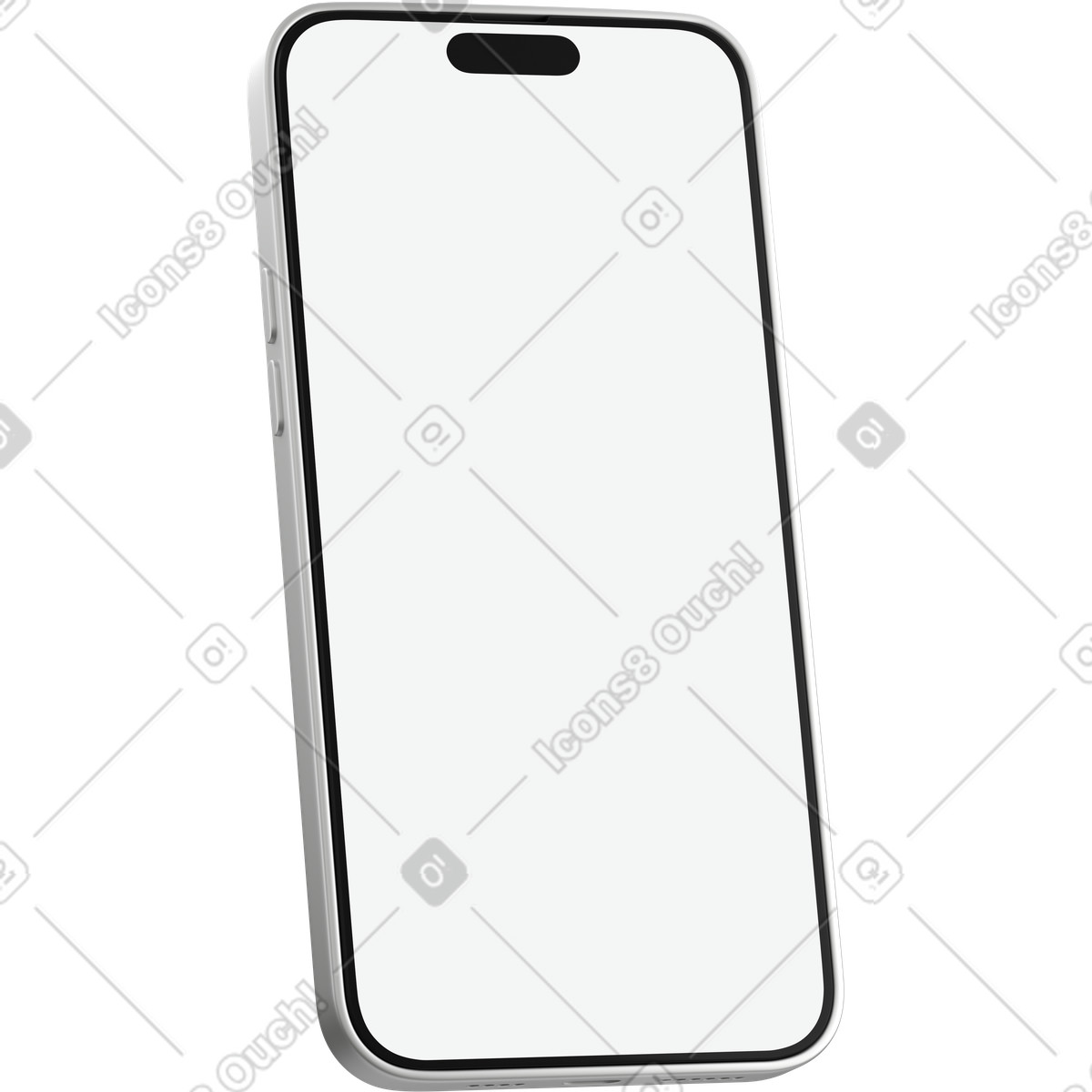 Ilustração de Smartphone with blank screen turned right em no estilo 3D Business para baixar em PNG, SVG