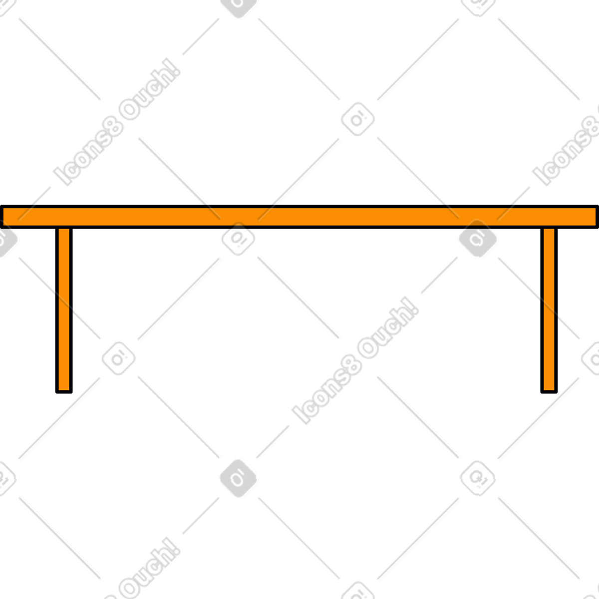 Oranger tisch-Illustration im Droll-Stil als Download in PNG, SVG