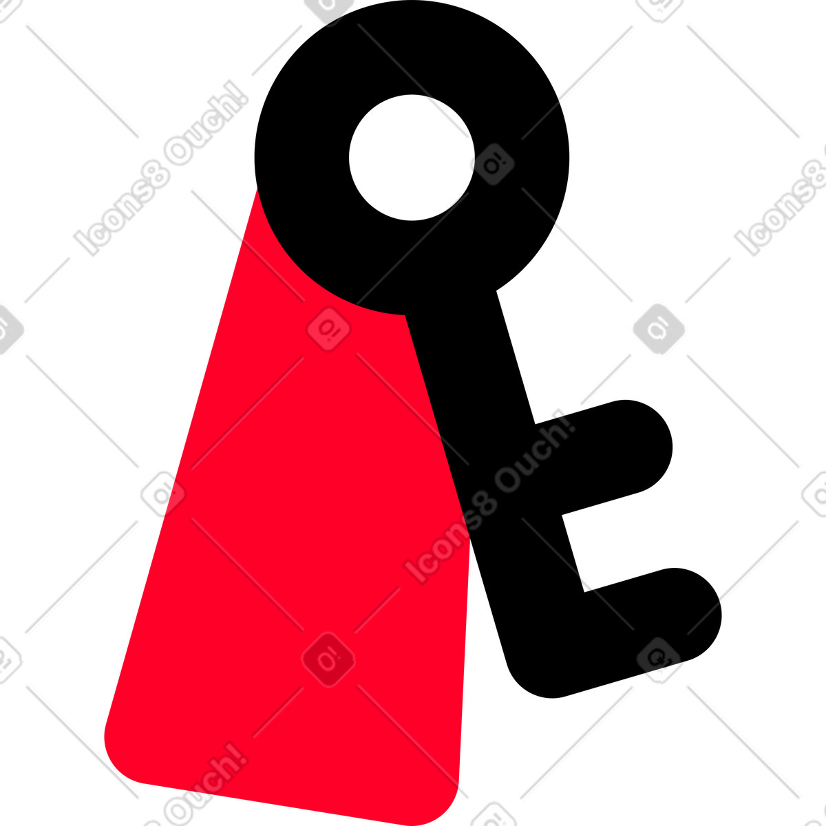 Ilustración Llave con llavero en estilo Transistor a descargar en PNG y SVG