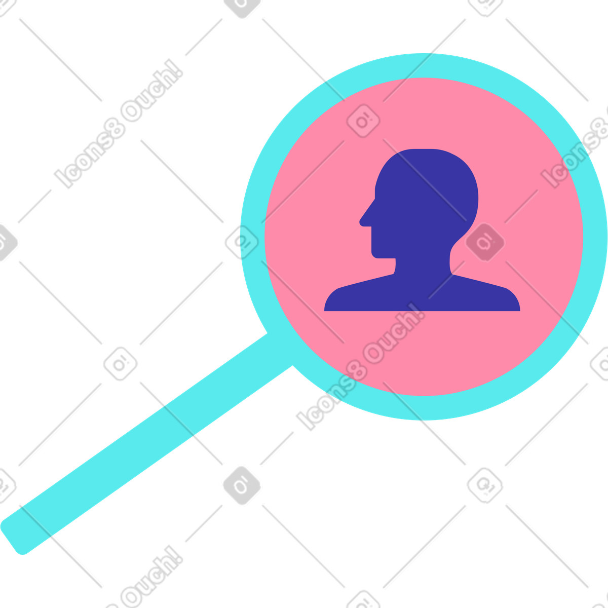 User profile analysis illustration in Bright style download in PNG, SVG
