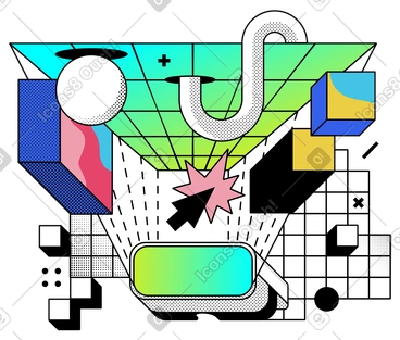 Ilustraciones vectoriales estilo Memphis en PNG y SVG