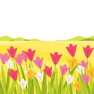 A vast field filled with "colorful gladiolus flowers" in various hues of red, pink, yellow, and white is stretching towards the horizon. The flowers stand tall and proud, swaying gently in a light breeze. The sky above is a clear "blue," devoid of clouds, creating a bright and cheerful backdrop to the vibrant flowers. In the distance, a few rolling green hills can be seen, adding depth to the landscape. The scene is lively, showcasing the beauty of nature in full bloom.