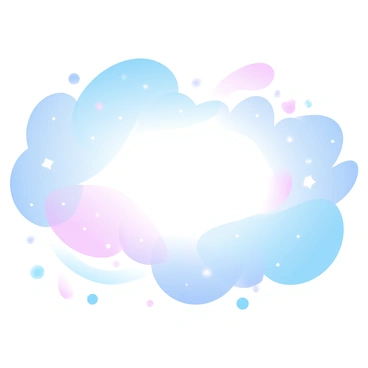 A colorful nebula in space stretches across the canvas. It displays swirling gradients of blue, pink, and purple, resembling soft wisps of vapor. Numerous stars are scattered throughout the background, twinkling against the vastness of the universe. The nebula's edges blend seamlessly into the dark sky, creating an ethereal glow. Light emanates from the center of the nebula, enhancing the vibrant colors and adding depth to the scene.