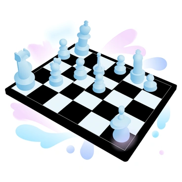 A chessboard with alternating black and white squares is displayed. Several squares are empty, indicating missing pieces, with some pawns, rooks, and knights absent from their typical positions. A few pieces remain in strategic locations, emphasizing the gaps. The overall arrangement highlights the concept of strategy and planning in the game of chess. The background features a soft gradient of pastel colors, enhancing the visual appeal of the scene.
