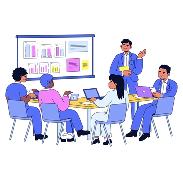 A group of medical professionals sitting in a classroom. They are focused on a presentation being given by a speaker at the front of the room. The speaker is standing next to a large screen displaying graphs and charts related to the latest research developments. The medical professionals have various notes and laptops open in front of them. The classroom is equipped with rows of desks and has a whiteboard on the wall. Some professionals are taking notes, while others are engaging in discussion with their peers.