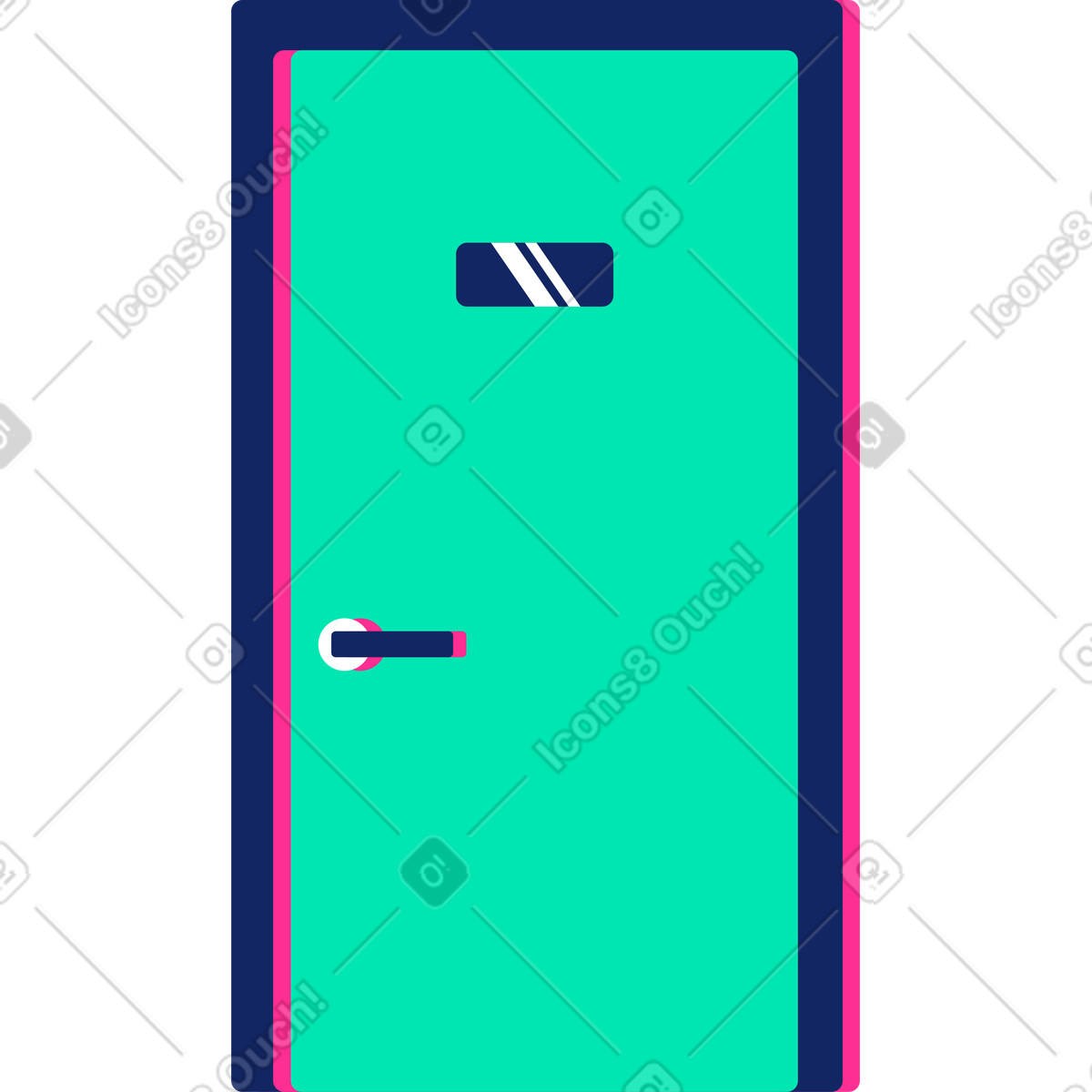 下载 Cyborg 风格的 玻璃门 插画，支持 PNG、SVG 格式