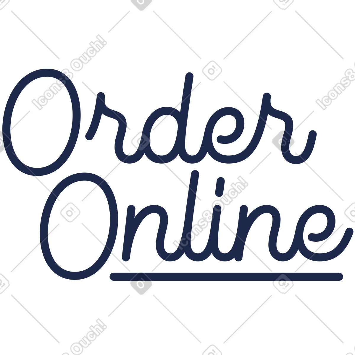 Ilustração de Texto do pedido letras on-line em no estilo Outline para baixar em PNG, SVG