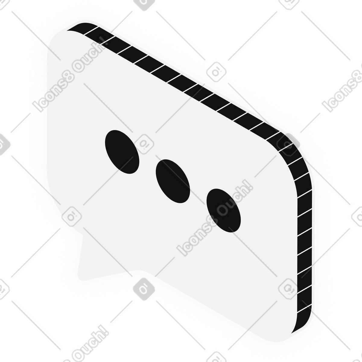 Online chat speech bubble and dots illustration in Inverse style download in PNG, SVG