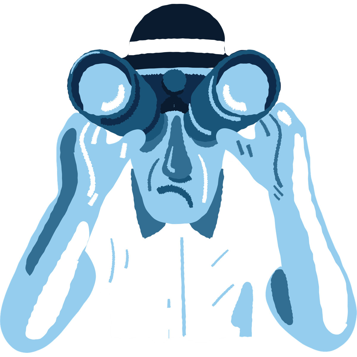 Cherry 스타일의 Man with binoculars 일러스트레이션 PNG, SVG 다운로드