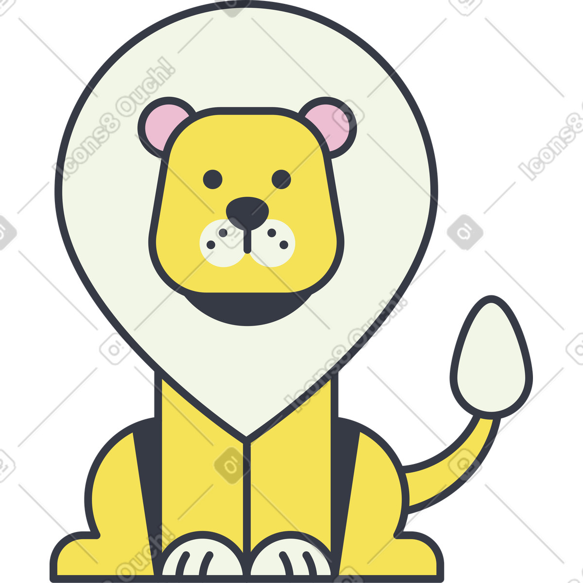 Löwe-Illustration im Abstract-Stil als Download in PNG, SVG
