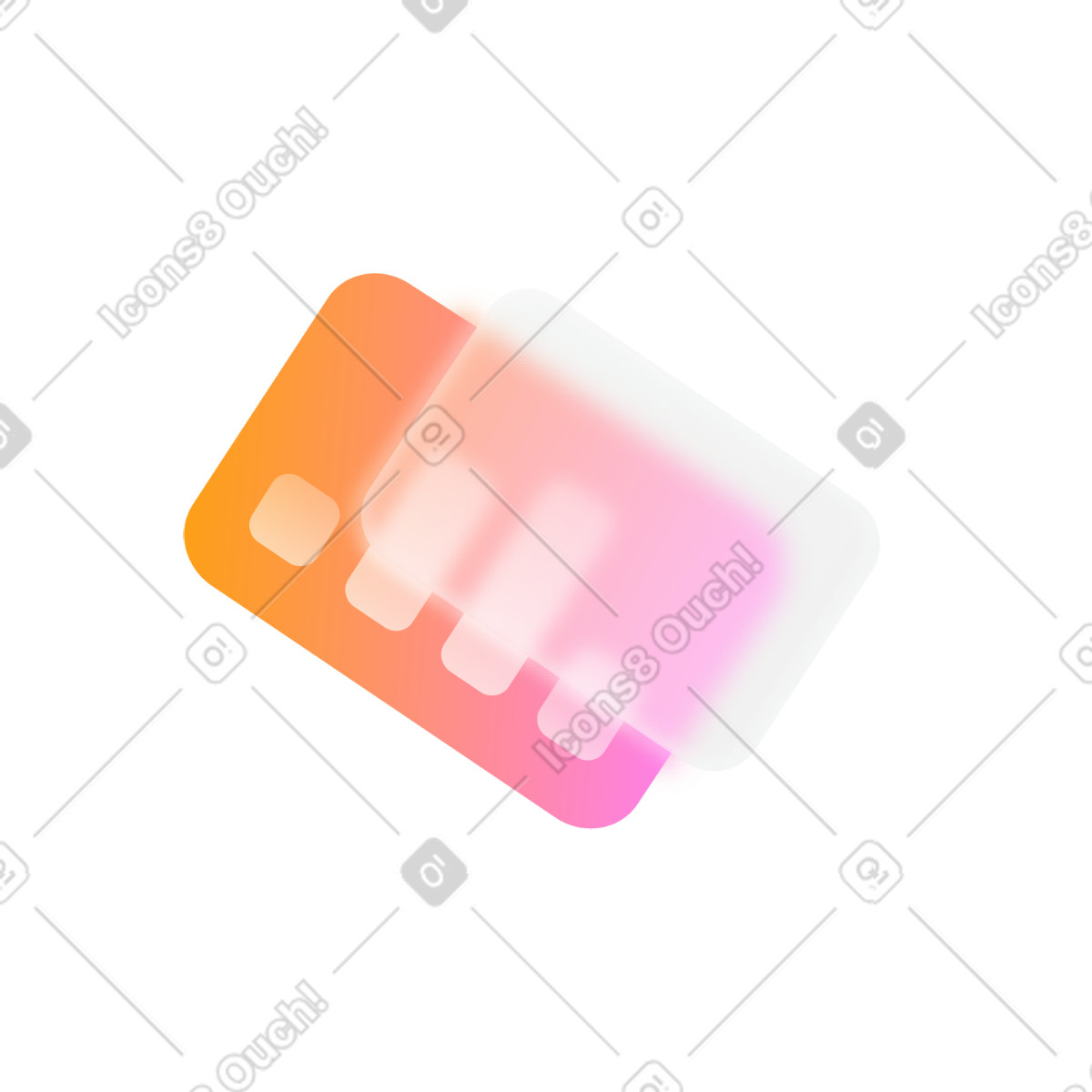 Orangefarbener glasmorphismus-graph illustration in PNG, SVG