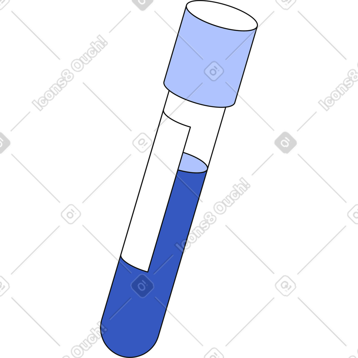 Gefülltes reagenzglas mit deckel-Illustration im Techny-Stil als Download in PNG, SVG