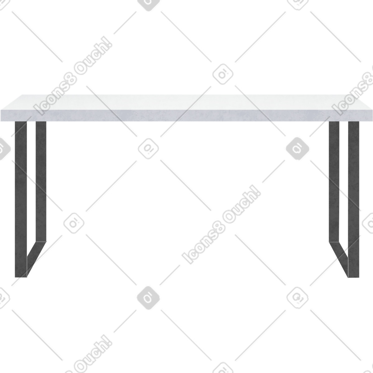 Illustration Rectangular table with black legs dans le style Lifestyle à télécharger aux formats PNG, SVG