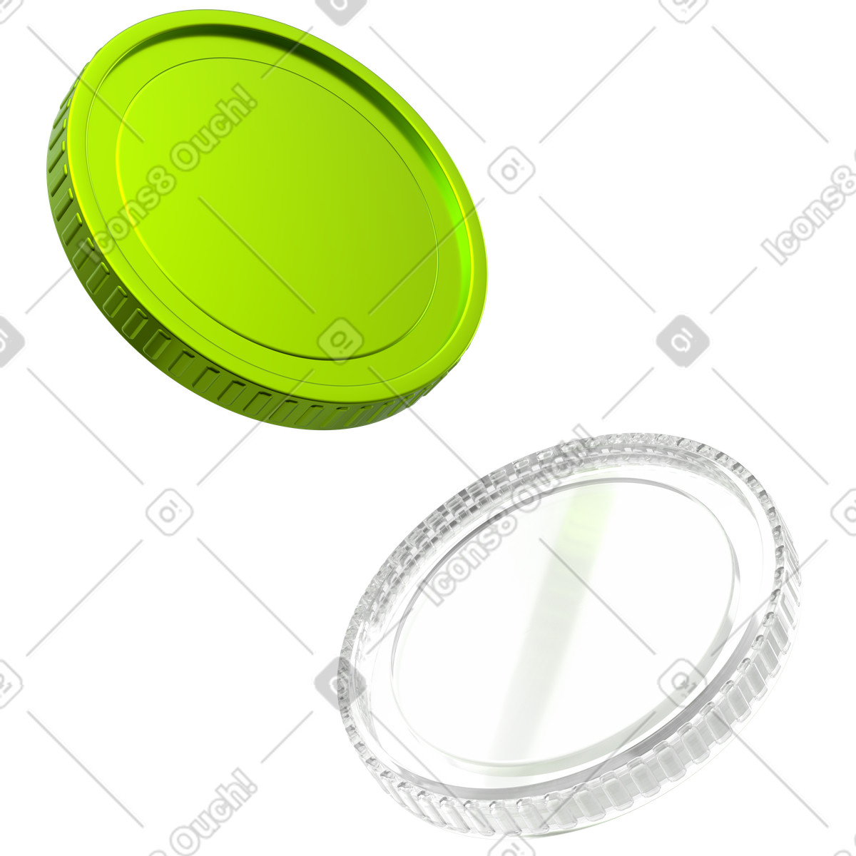 Money swap transaction with digital tokens illustration in 3D Enterprise style download in PNG, SVG