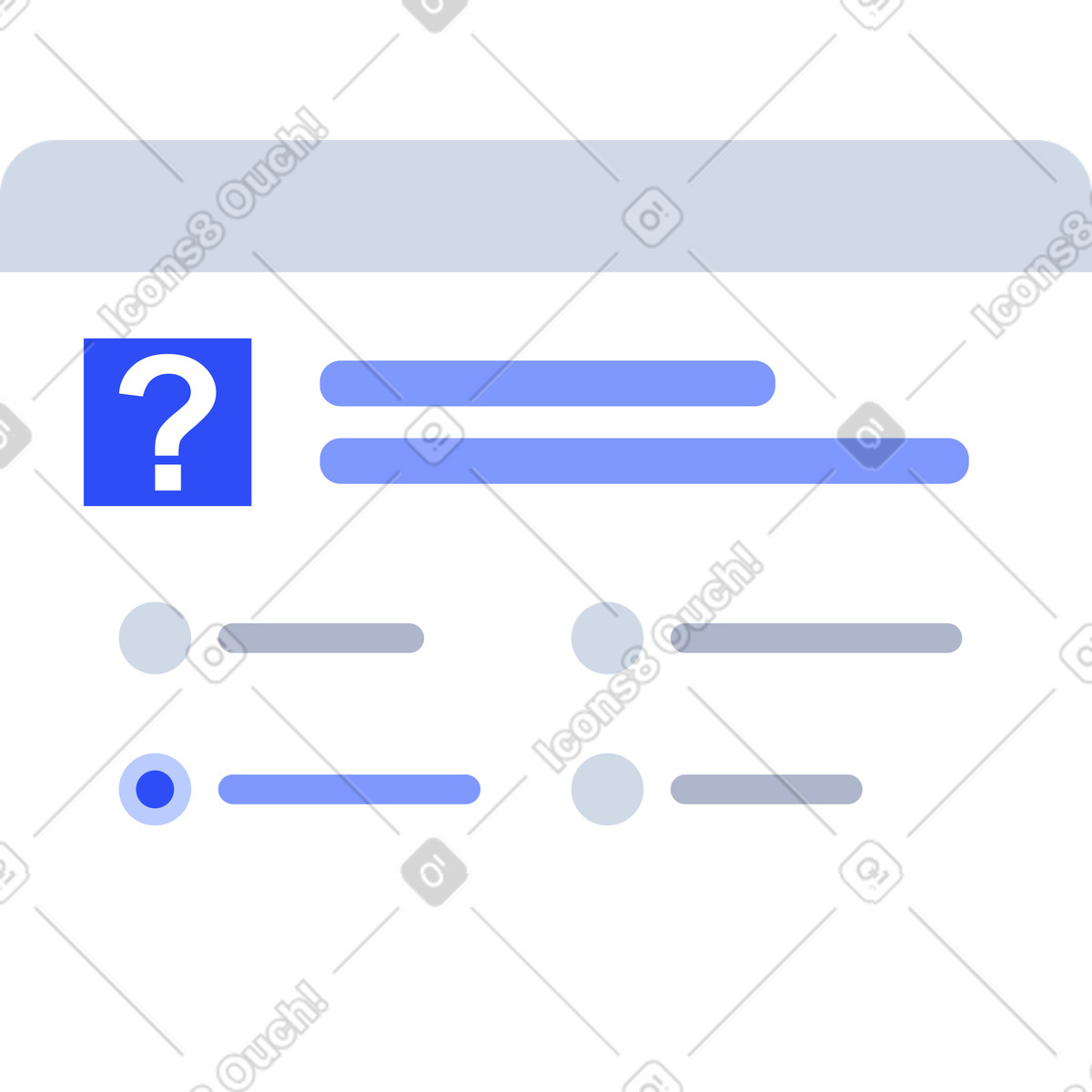 Illustration Interface de quiz dans le style System à télécharger aux formats PNG, SVG