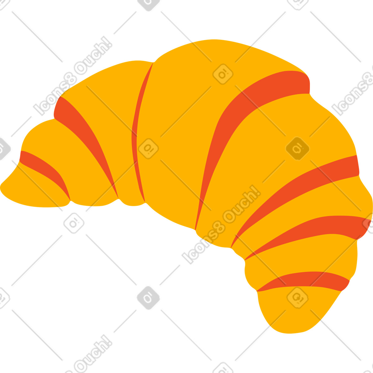 Croissant-Illustration im Flame-Stil als Download in PNG, SVG