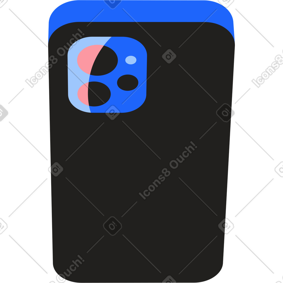 Smartphone rear view illustration in Editorial style download in PNG, SVG
