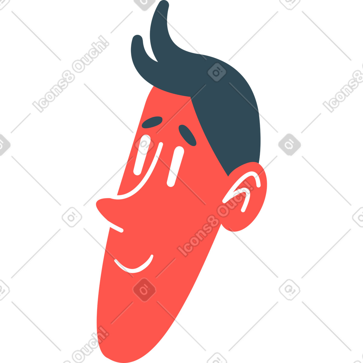 Ilustración Cabeza en estilo Kingdom a descargar en PNG y SVG