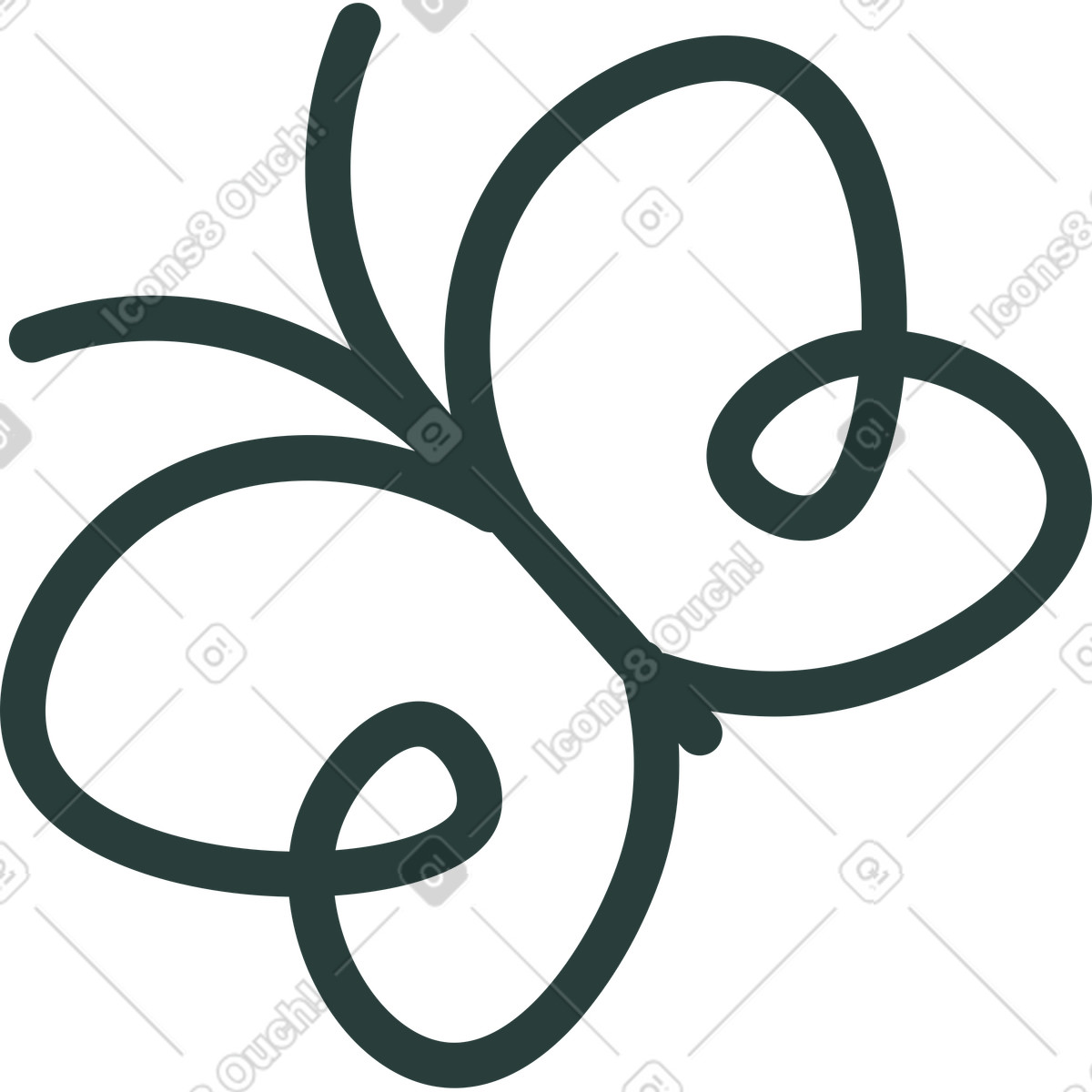 La farfalla illustrazione in stile Macaroni scarica in PNG, SVG
