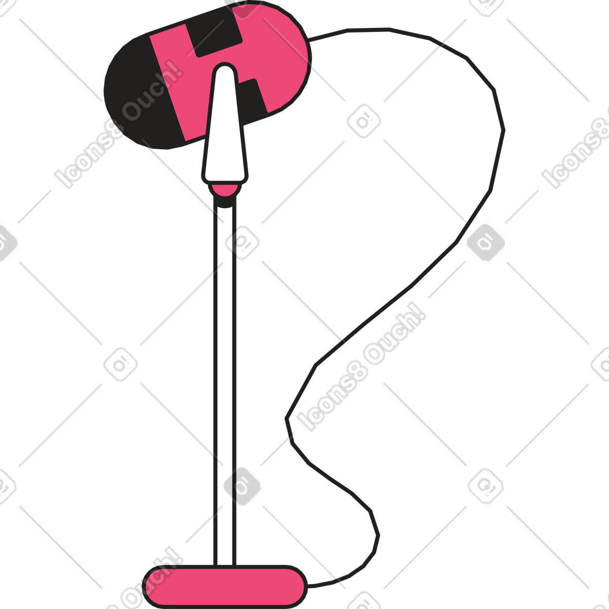 Illustration Microphone sur pied dans le style Dazzle Line à télécharger aux formats PNG, SVG