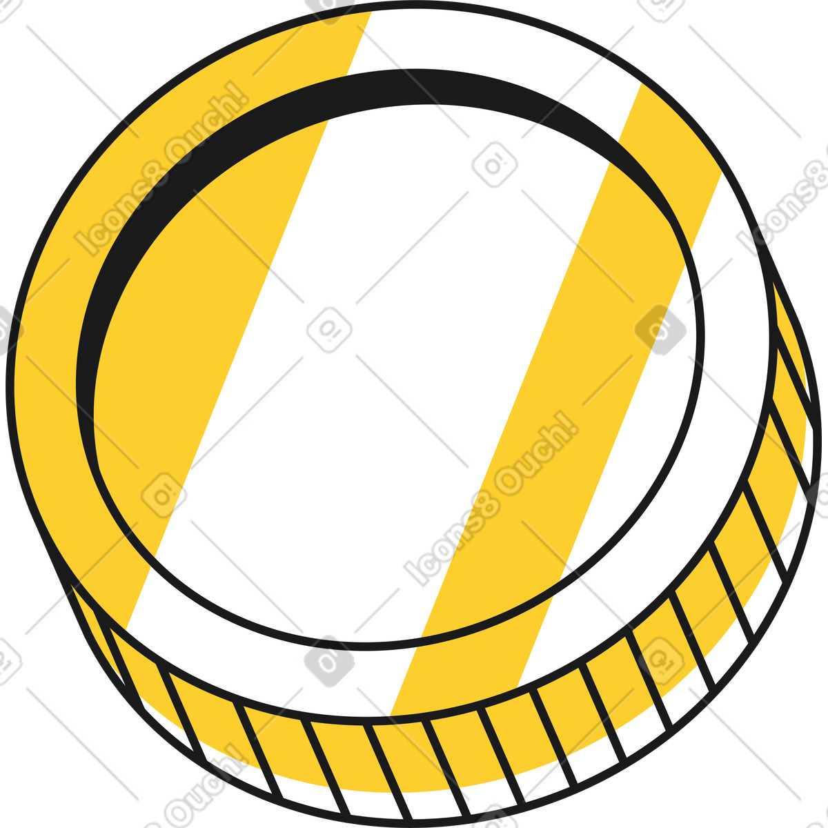 Taxi 스타일의 Yellow round coin with highlights 일러스트레이션 PNG, SVG 다운로드