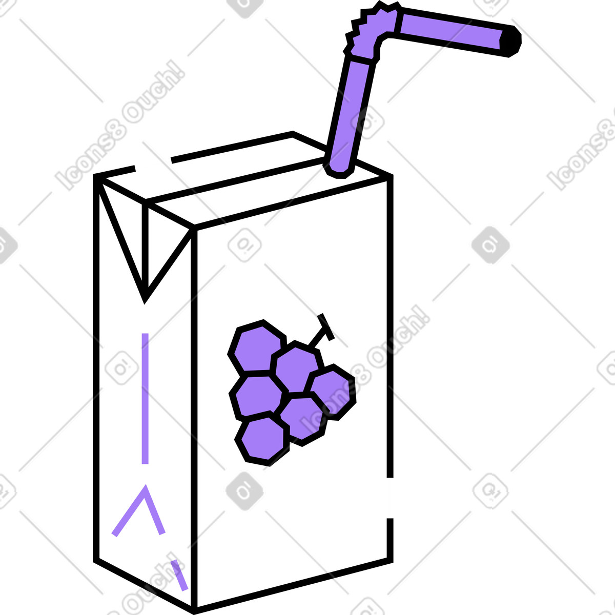 Juice box illustration in Amethyst style download in PNG, SVG