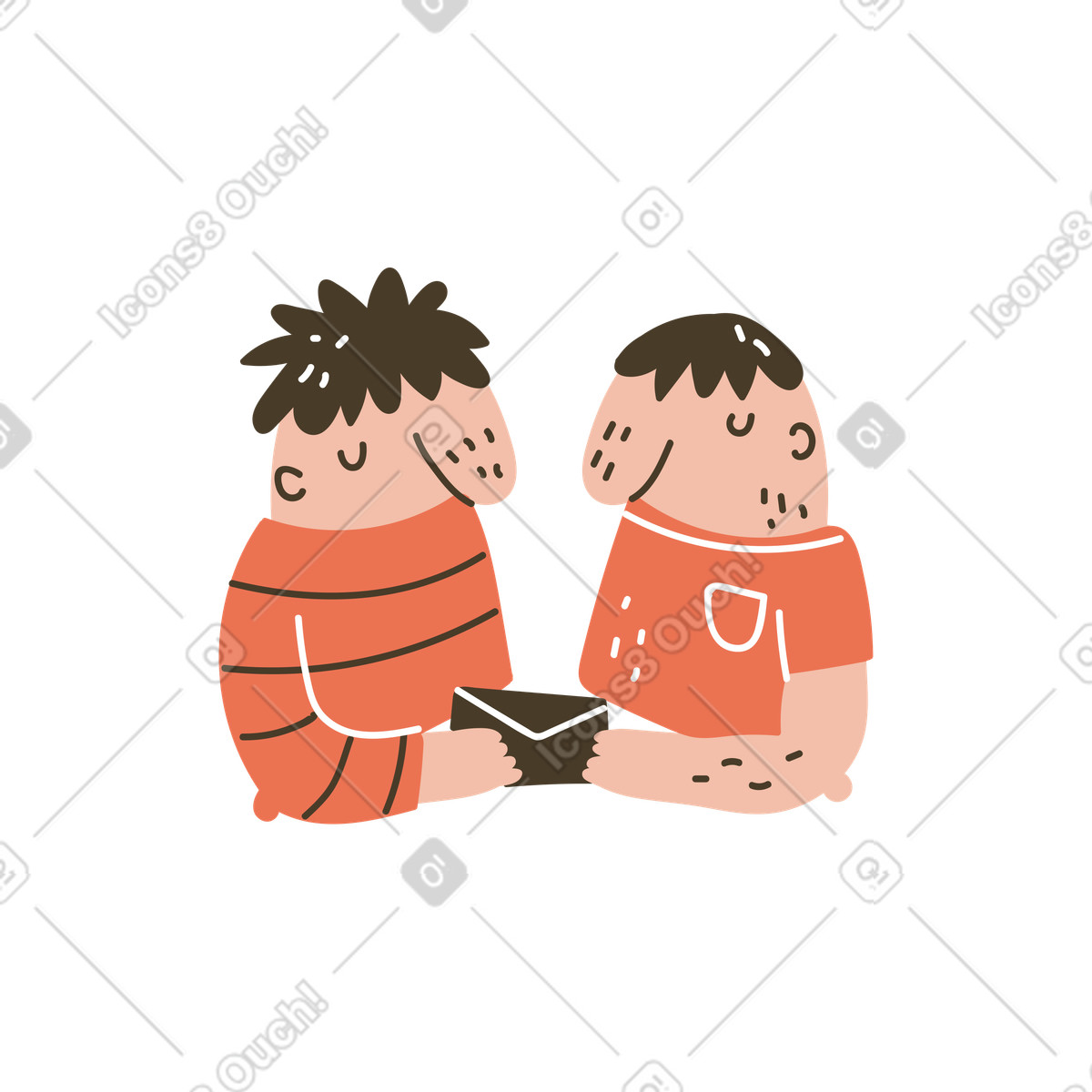 Passing letter to friend, Private communication and personal messaging illustrazione in stile Karlsson scarica in PNG, SVG
