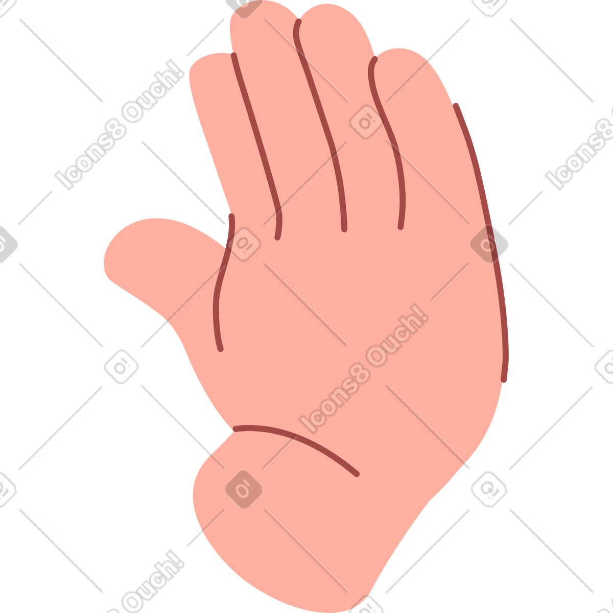 Illustration High five du dos de la main dans le style Airy à télécharger aux formats PNG, SVG