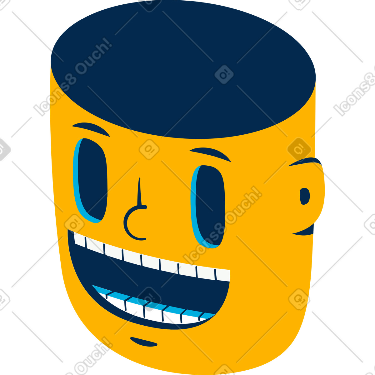 Illustration Tête dans le style Flame à télécharger aux formats PNG, SVG