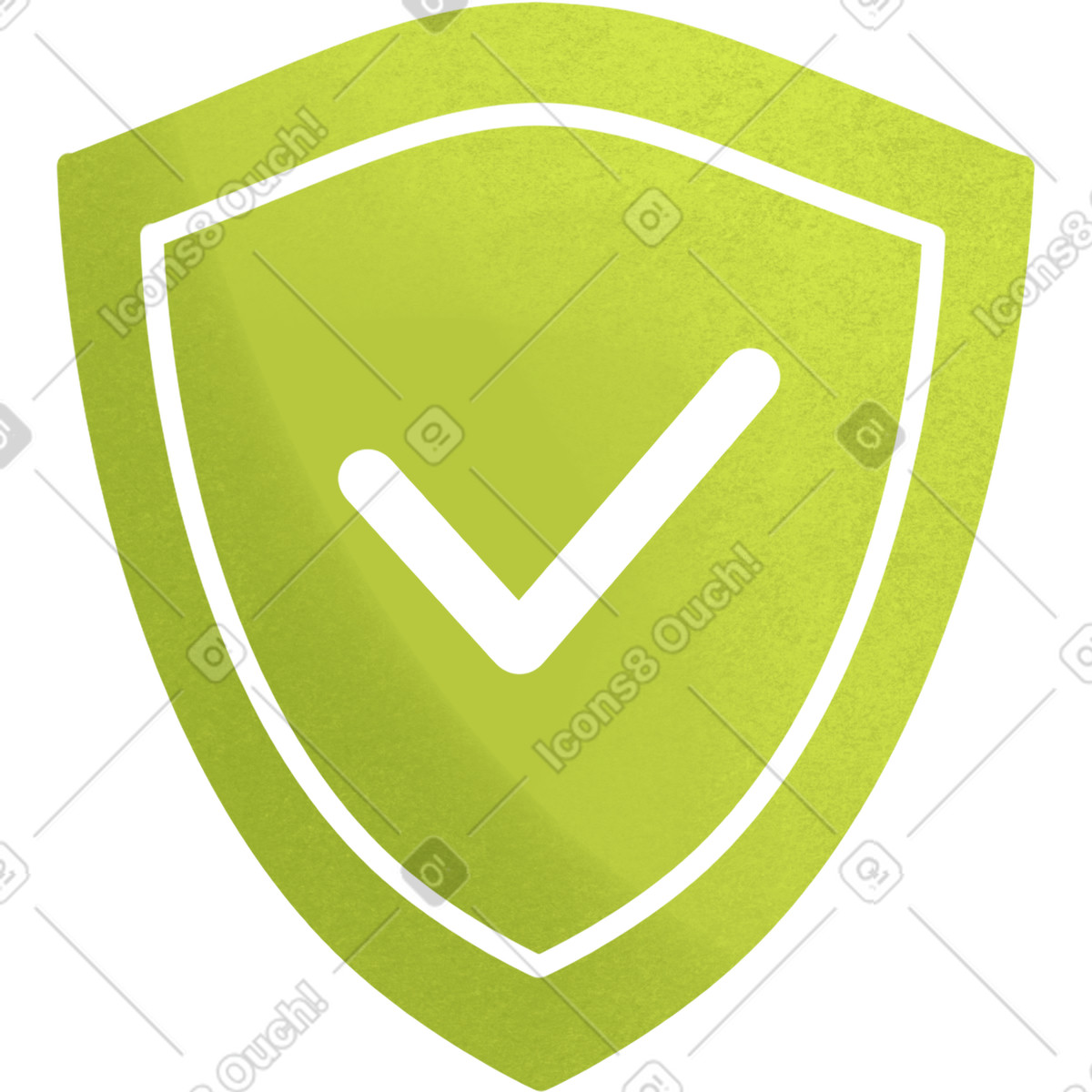 Green shield illustration in Shine style download in PNG, SVG
