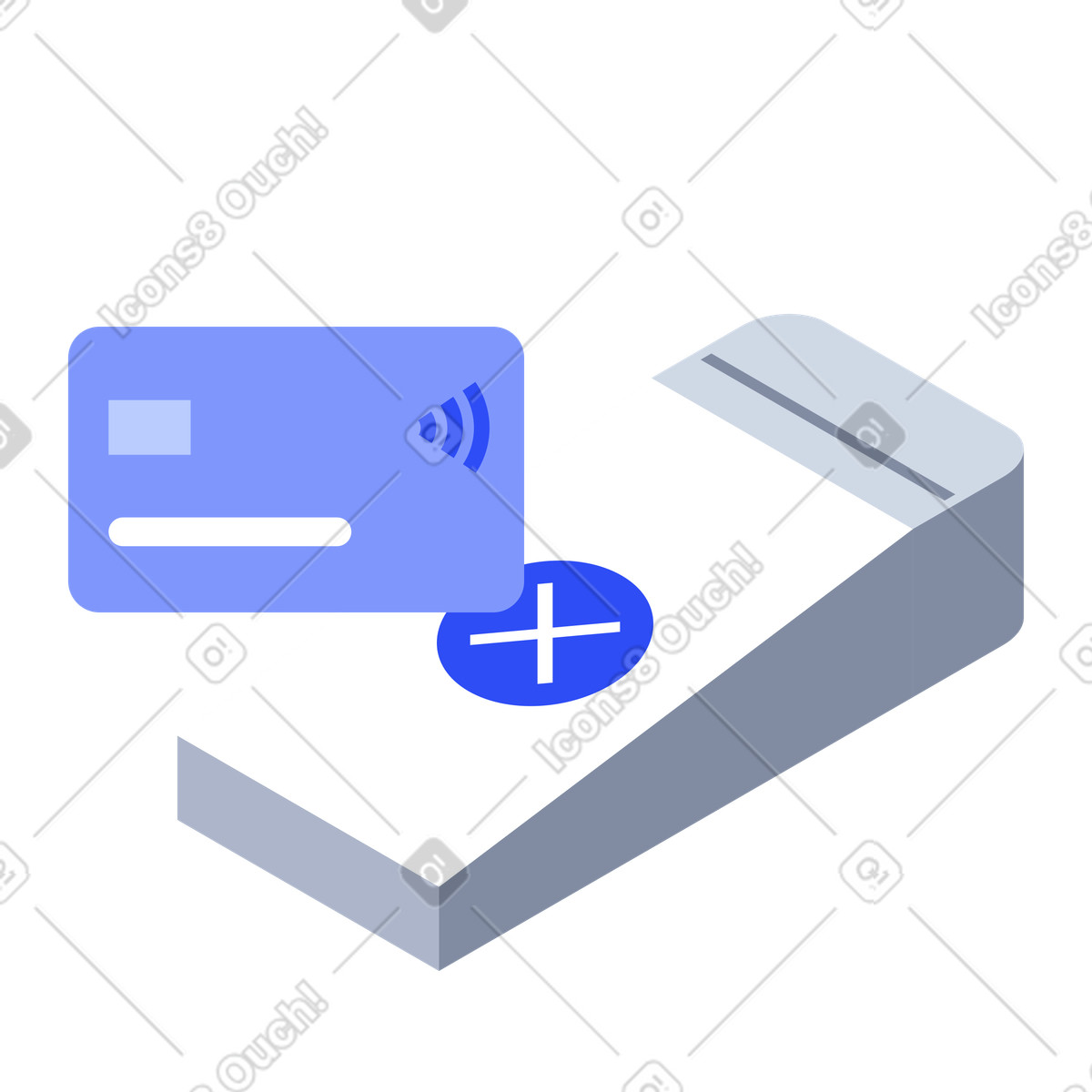 Failed contactless bank card payment on digital POS terminal illustrazione in stile System scarica in PNG, SVG