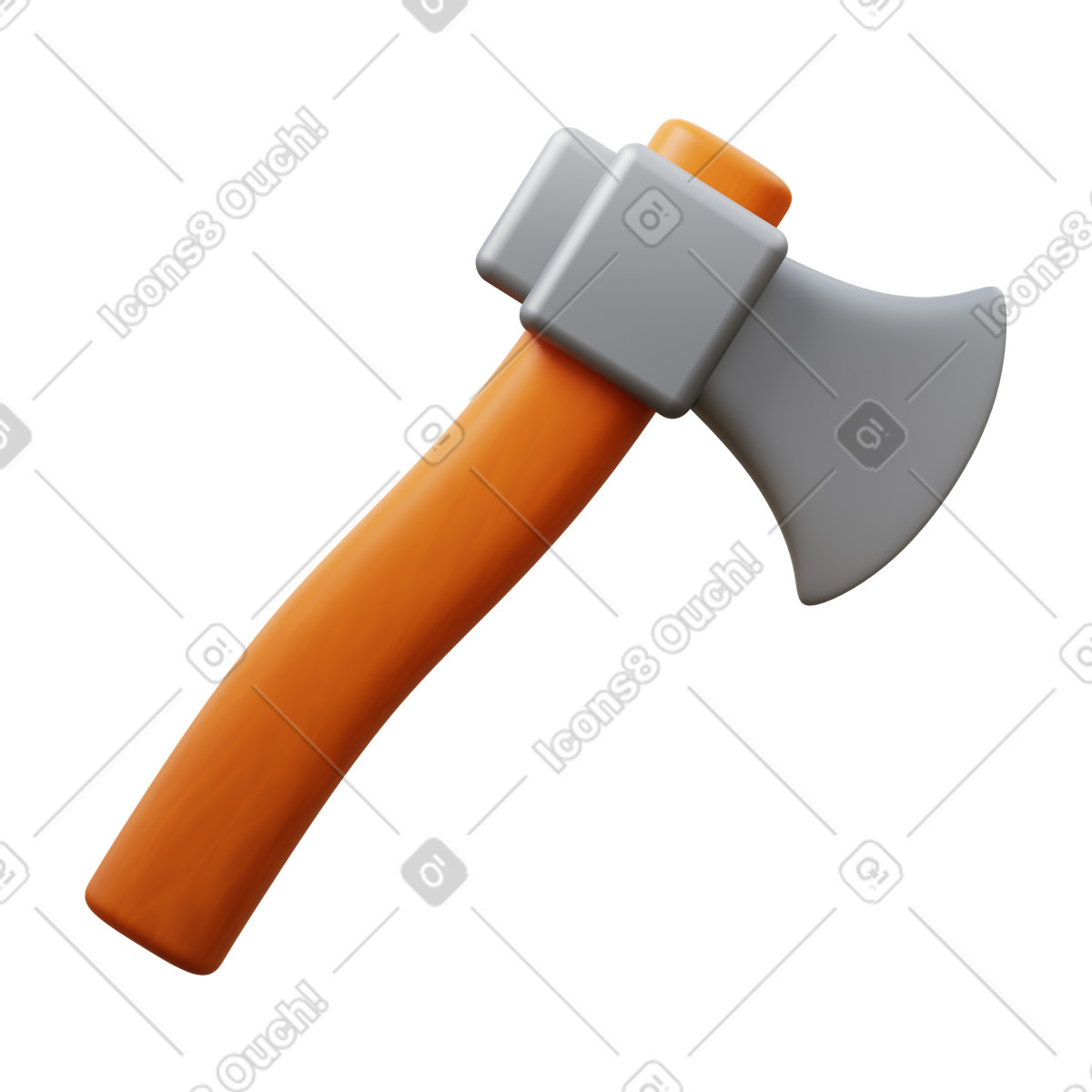 Small axe illustration in 3D Fluency style download in PNG, SVG