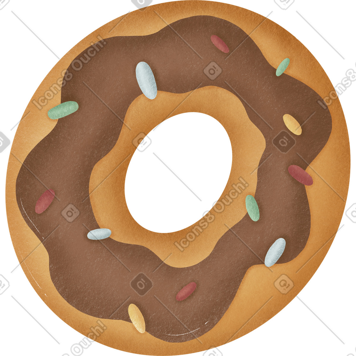 Ciambella illustrazione in stile Woolly scarica in PNG, SVG