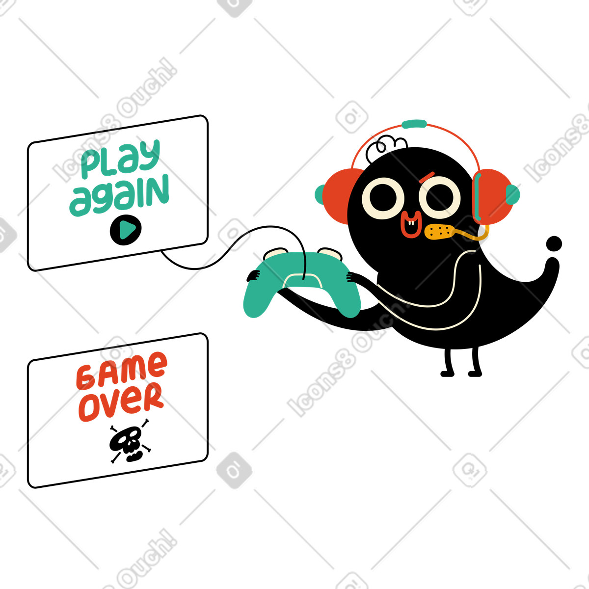 Personaggi che giocano illustrazione in stile Jelly scarica in PNG, SVG