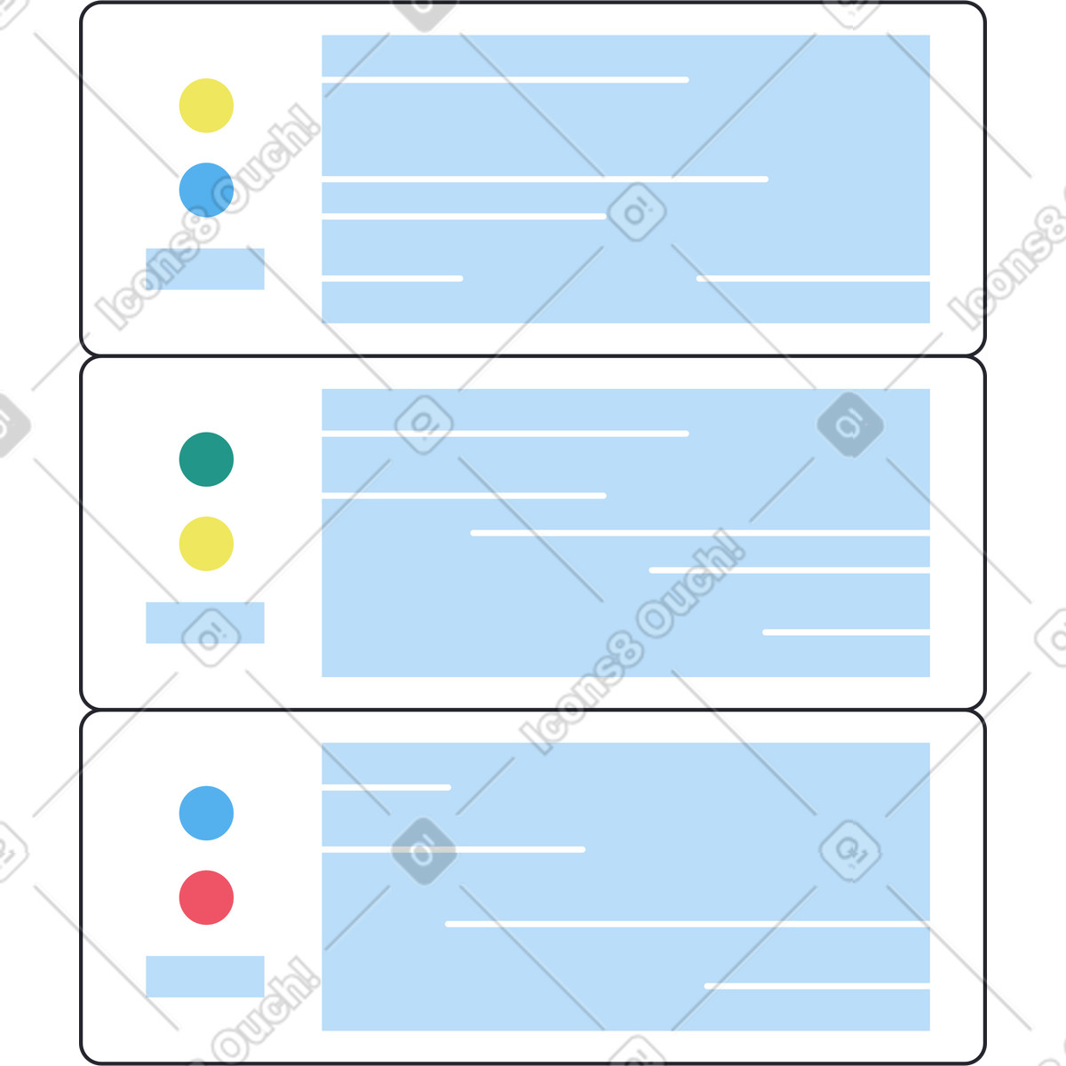 White server stack illustration in Boba style download in PNG, SVG