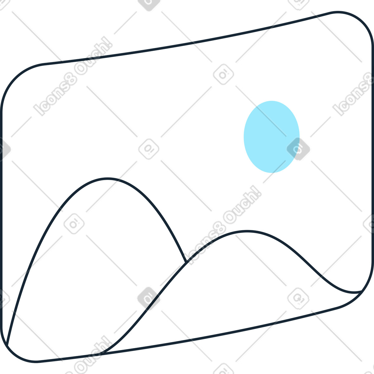 Gebogenes symbolbild-Illustration im Indigo-Stil als Download in PNG, SVG