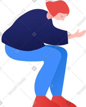 Sleeping sitting woman without arm PNG, SVG