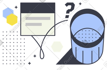 Trash bin with confirmation popup, Delete action and data removal PNG, SVG